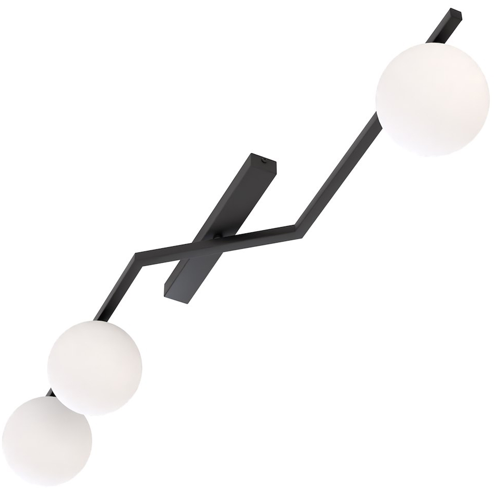 Emibig Nation 3 Light White Shade Black Ceiling Lamp Image 5