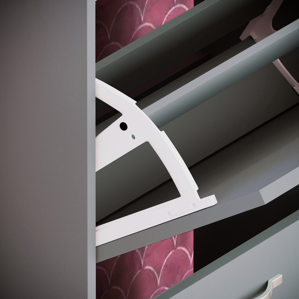 Vida Designs Grey 2-Drawer Shoe Cabinet Rack Image 5