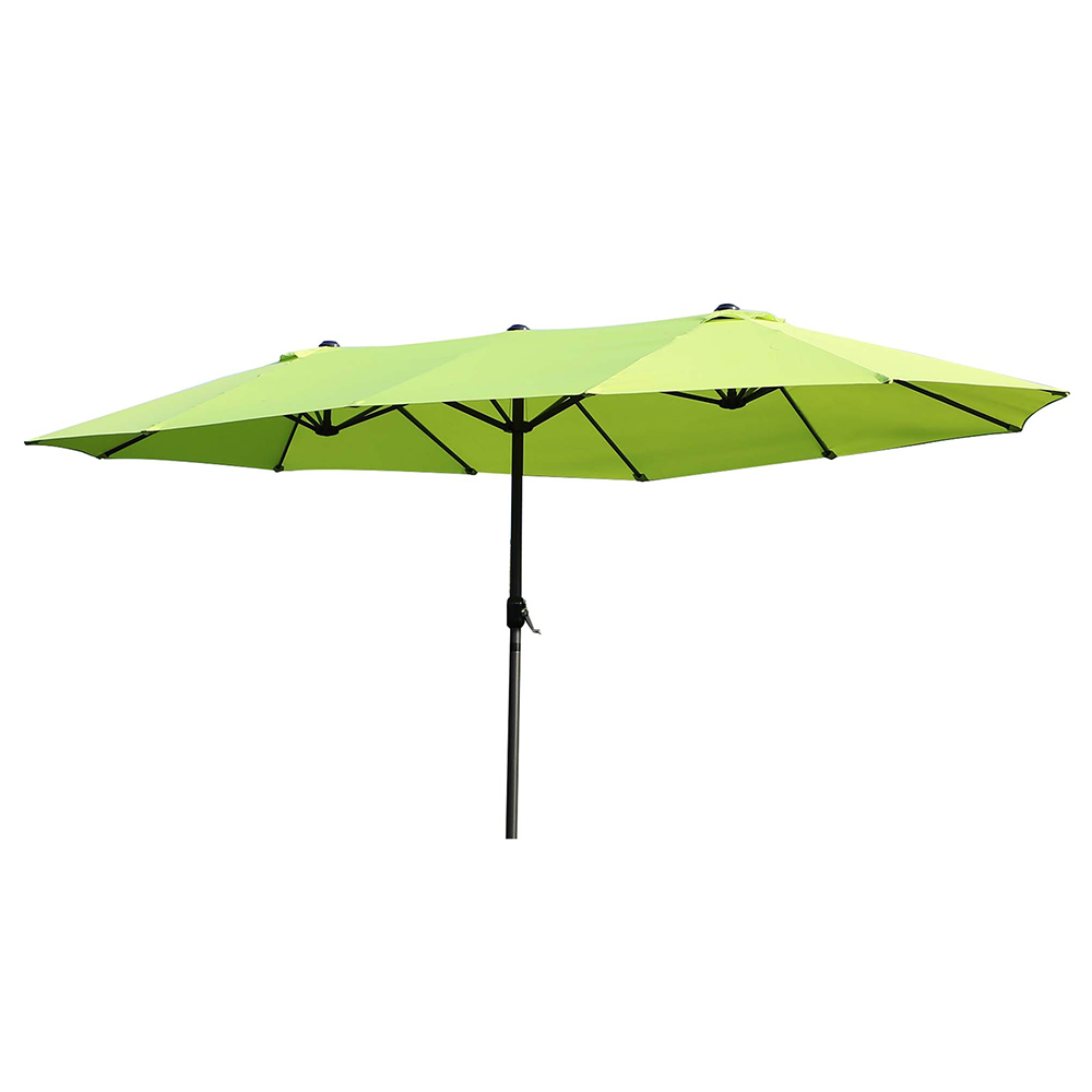 Outsunny Green Double Sided Garden Crank Parasol 4.6m Image 1