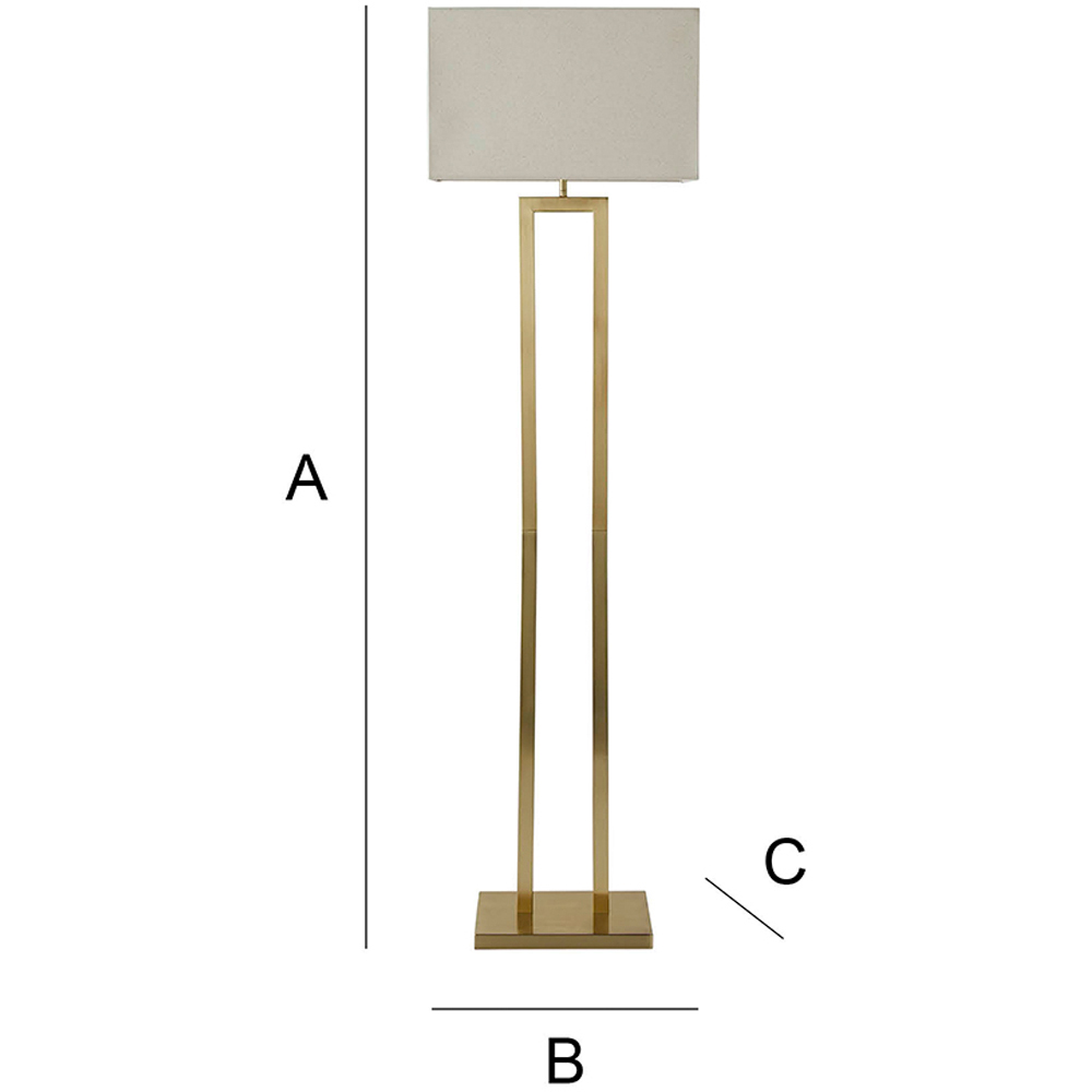 ValueLights Gloria Lamp Shade Gold Double Stem Metal LED Floor Lamp Image 8