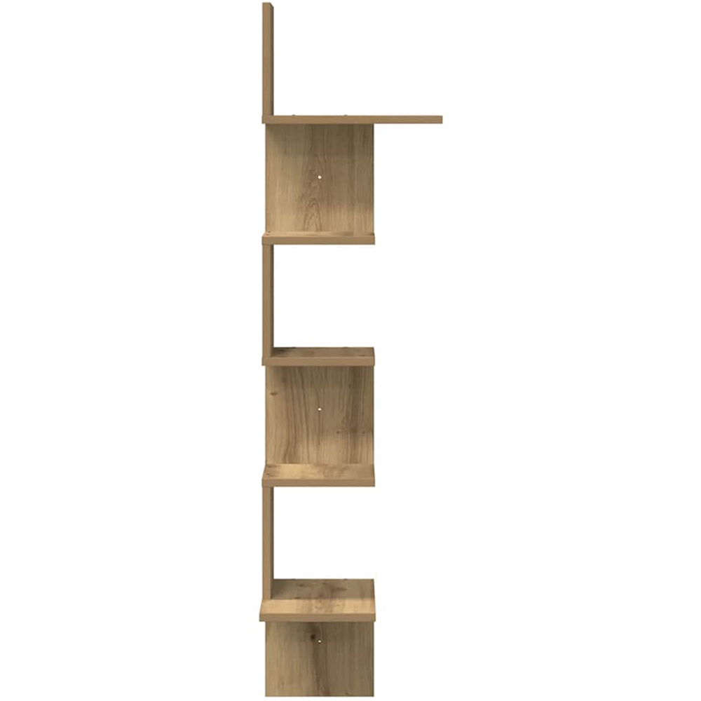 vidaXL 5 Shelf Artisan Oak Wall Corner Shelf Image 4