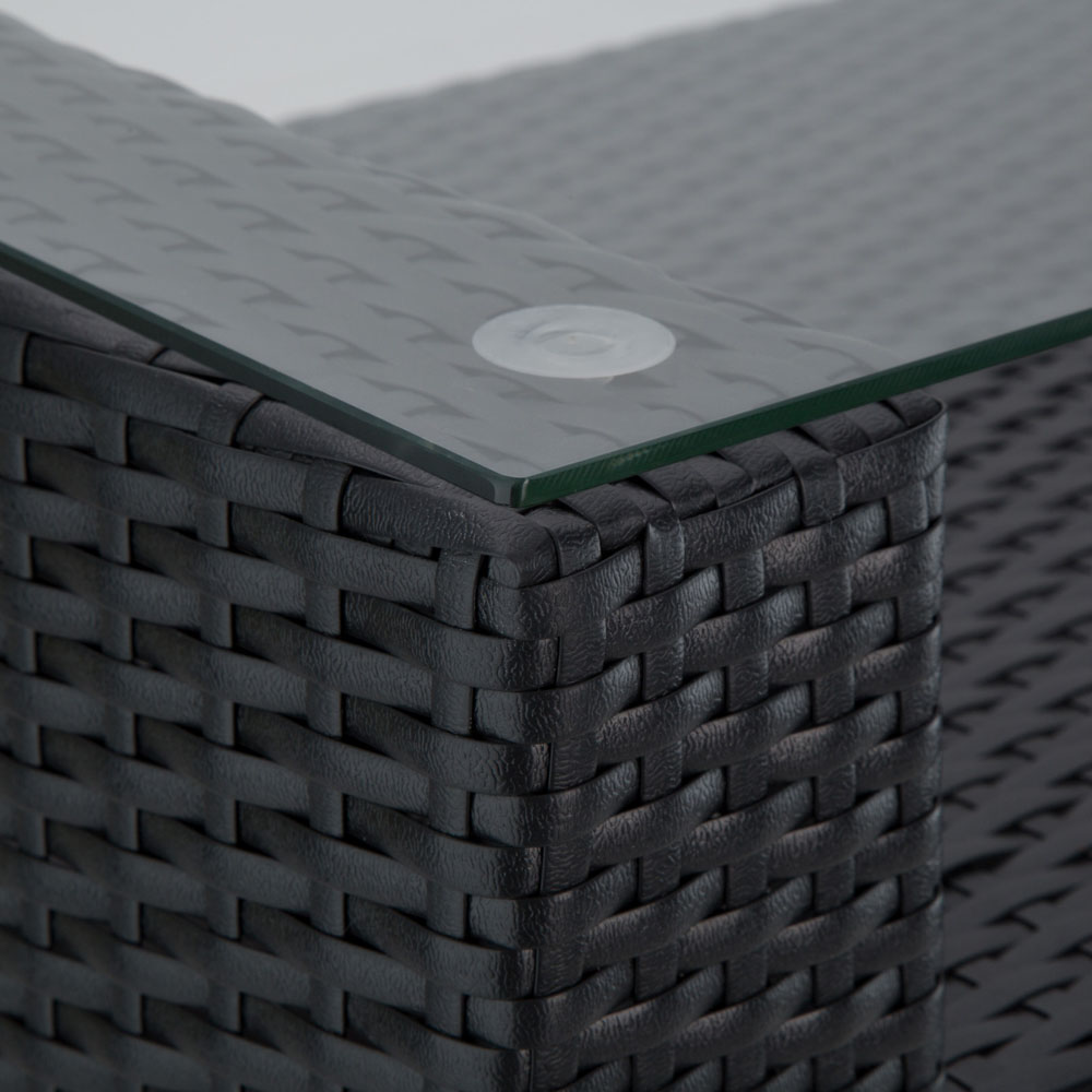 tectake Munich 4 Seater Black Garden Lounge Set with 2 Cushion Cover Set Image 8