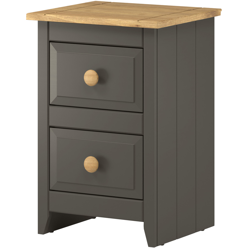 Capri 2 Drawer Carbon Petite Bedside Table Image 2