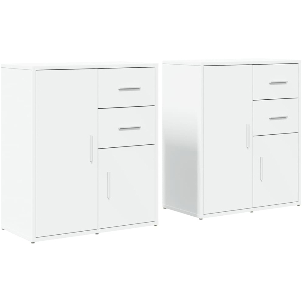 vidaXL 2 Door 2 Drawer White Sideboard 2 Piece Image 2