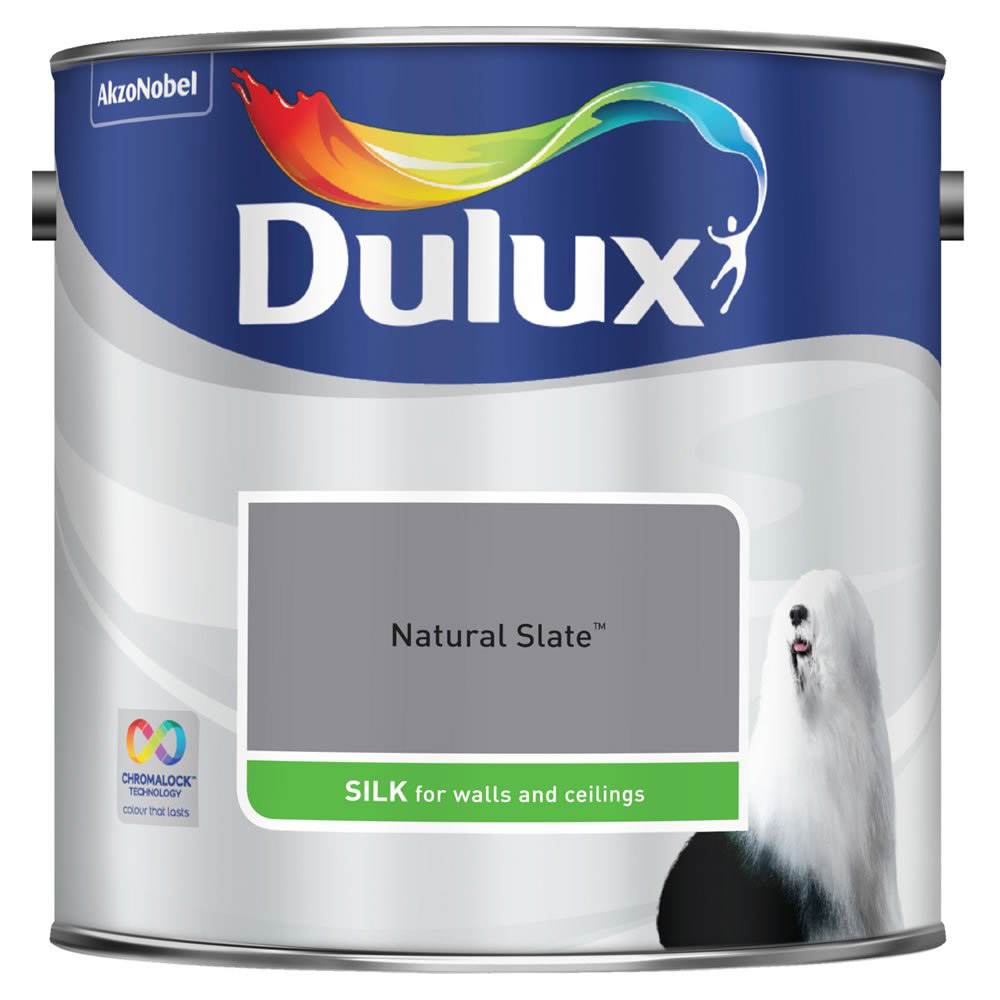 Dulux Walls & Ceilings Natural Slate Silk Emulsion Paint 2.5L Image 2