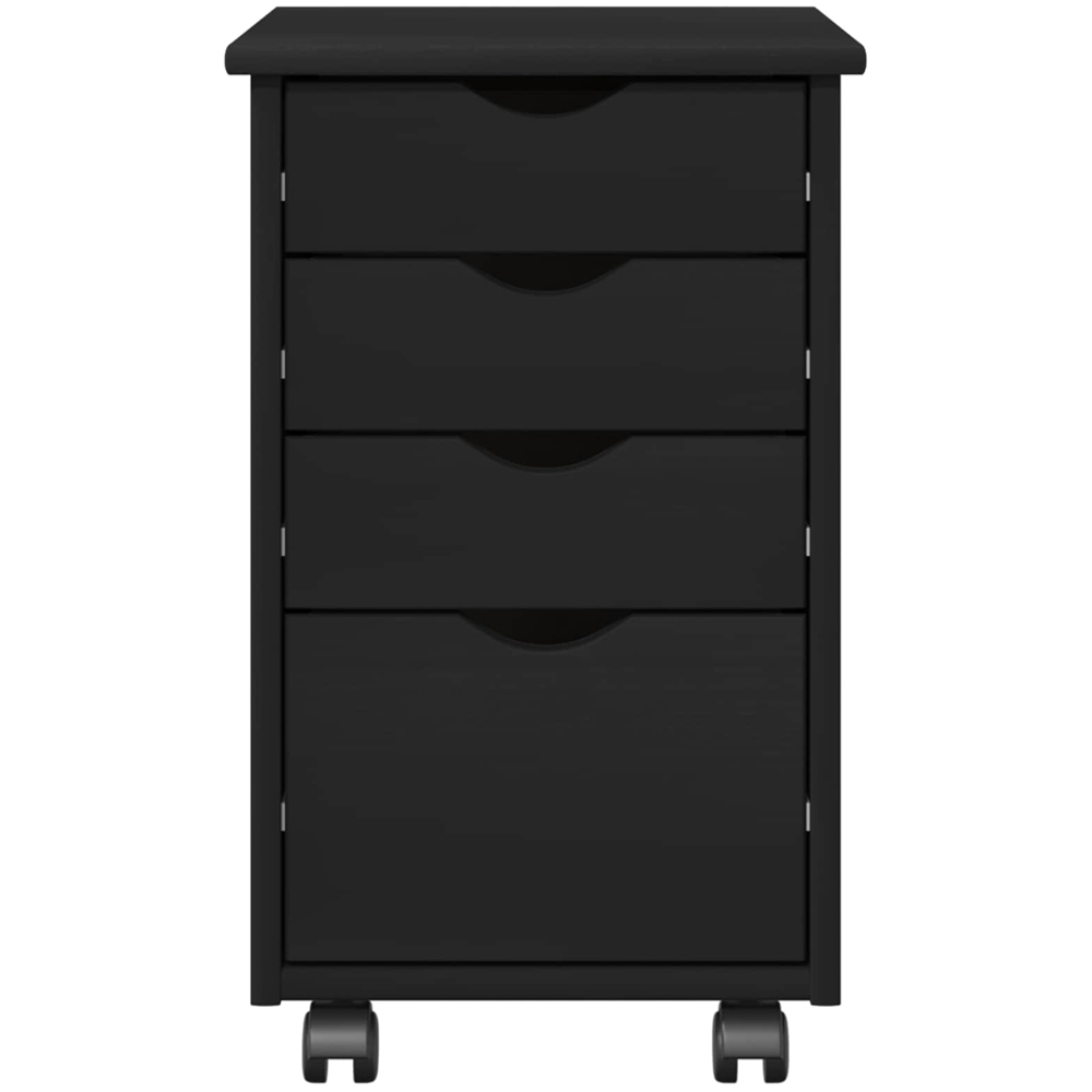 vidaXL 4 Drawer Black Rolling Storage Cabinet Image 3