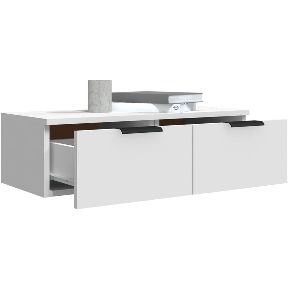 vidaXL 2 Drawer White Wall Mounted Cabinet Image 5