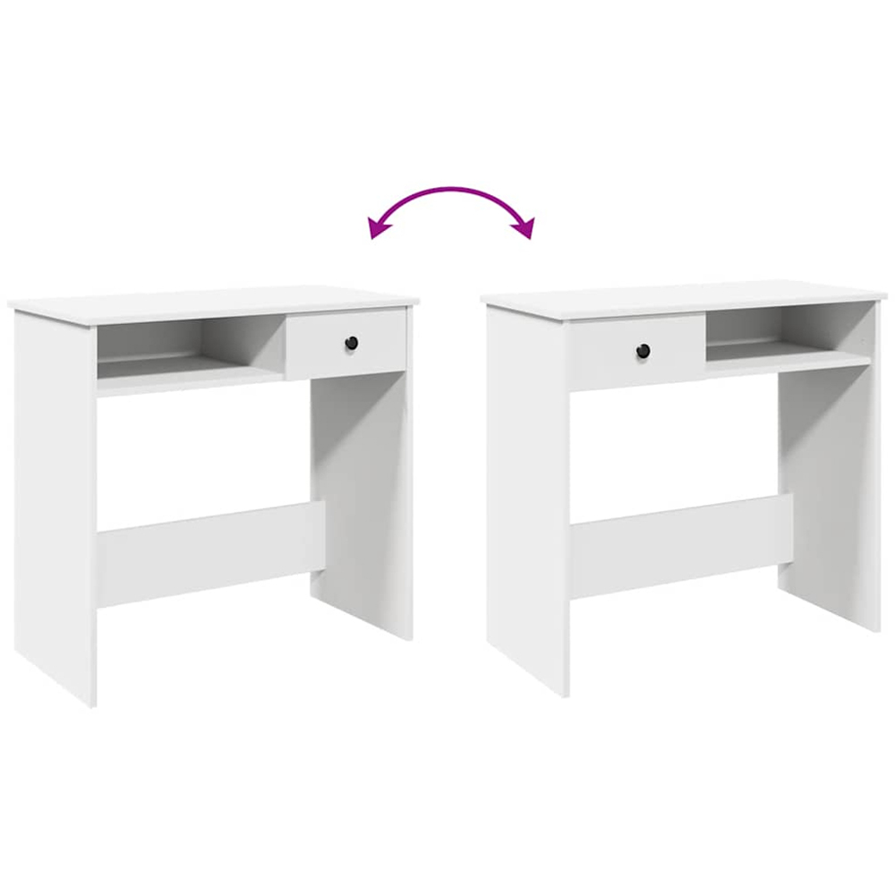 vidaXL Single Drawer Single Shelf Computer Desk White Image 7
