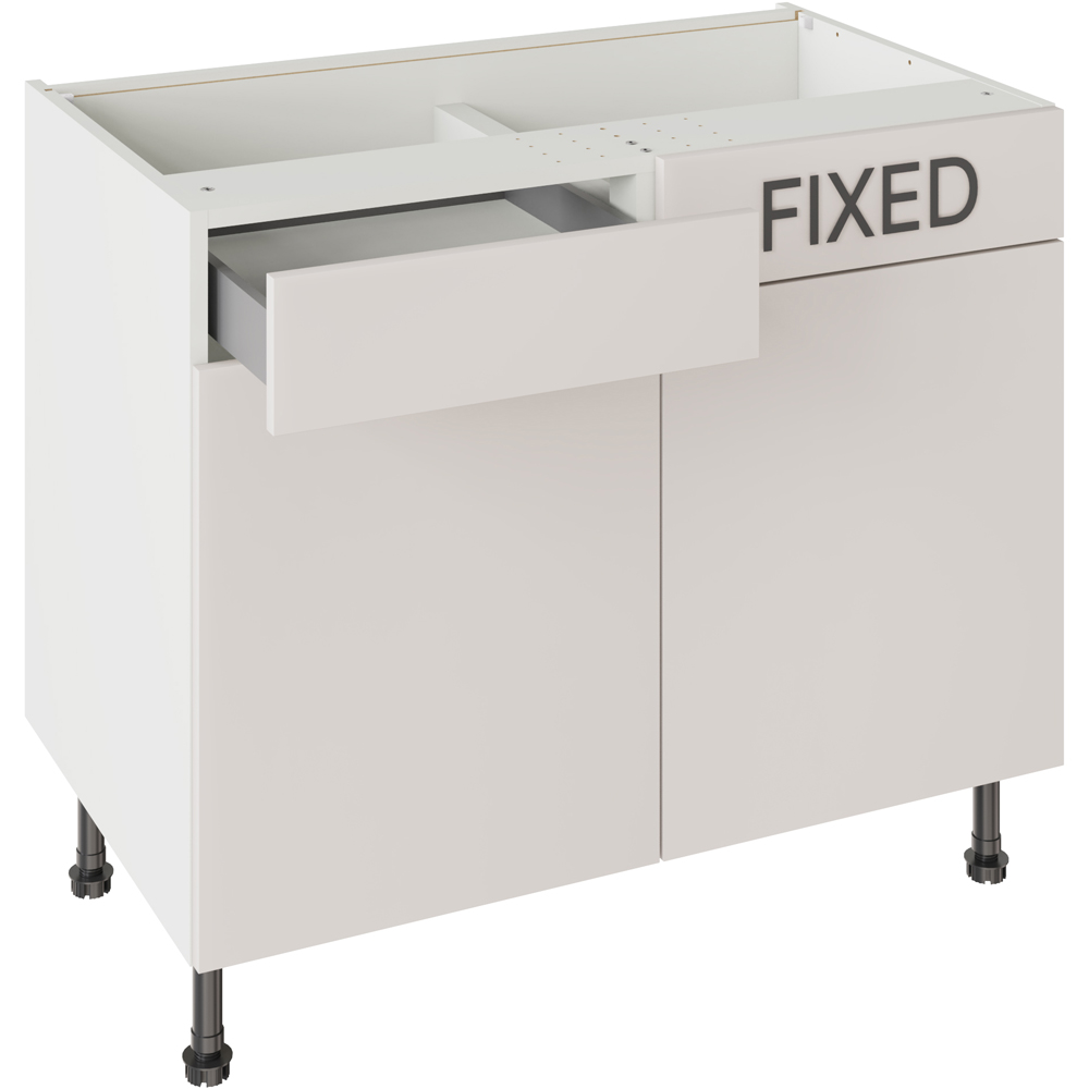 Kitchen Kit Slab Supermatt Light Grey Drawerline Base Cabinet 1000mm Image 2