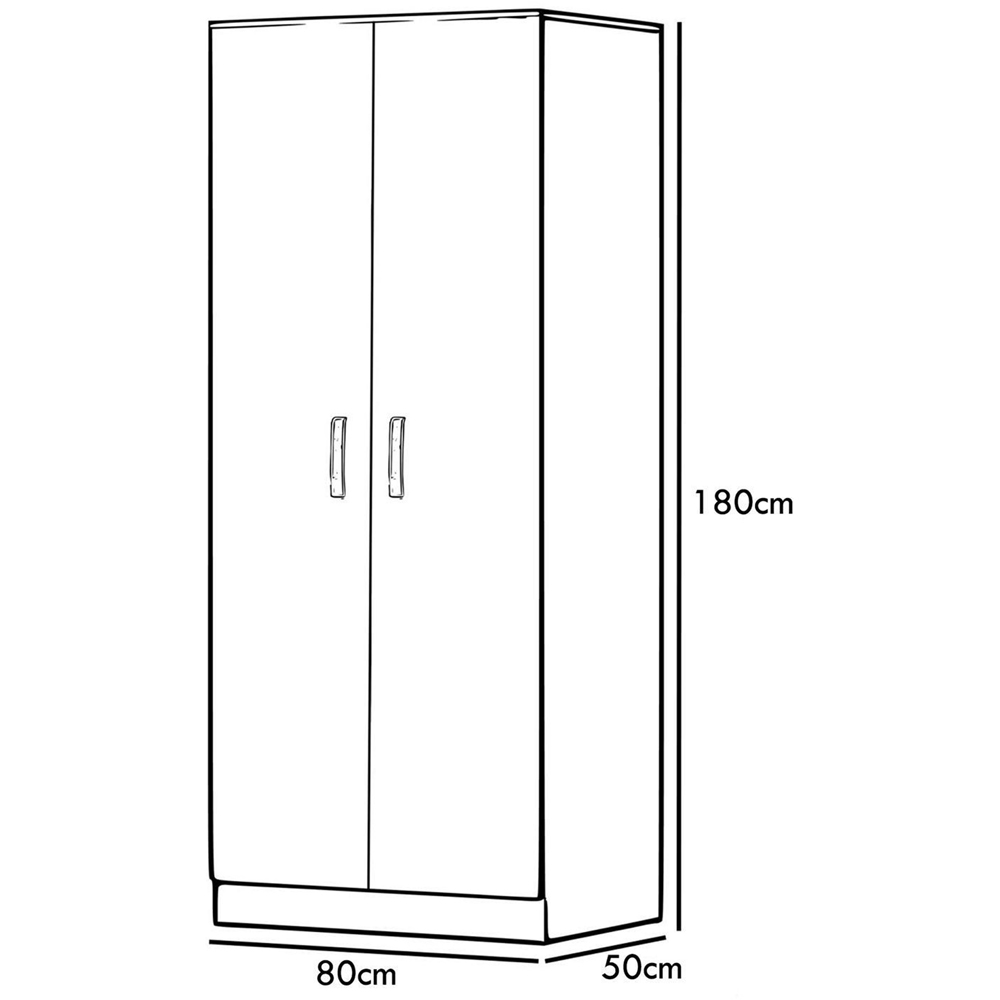 FWStyle Tunis 2 Door Matt Black Wardrobe Image 7