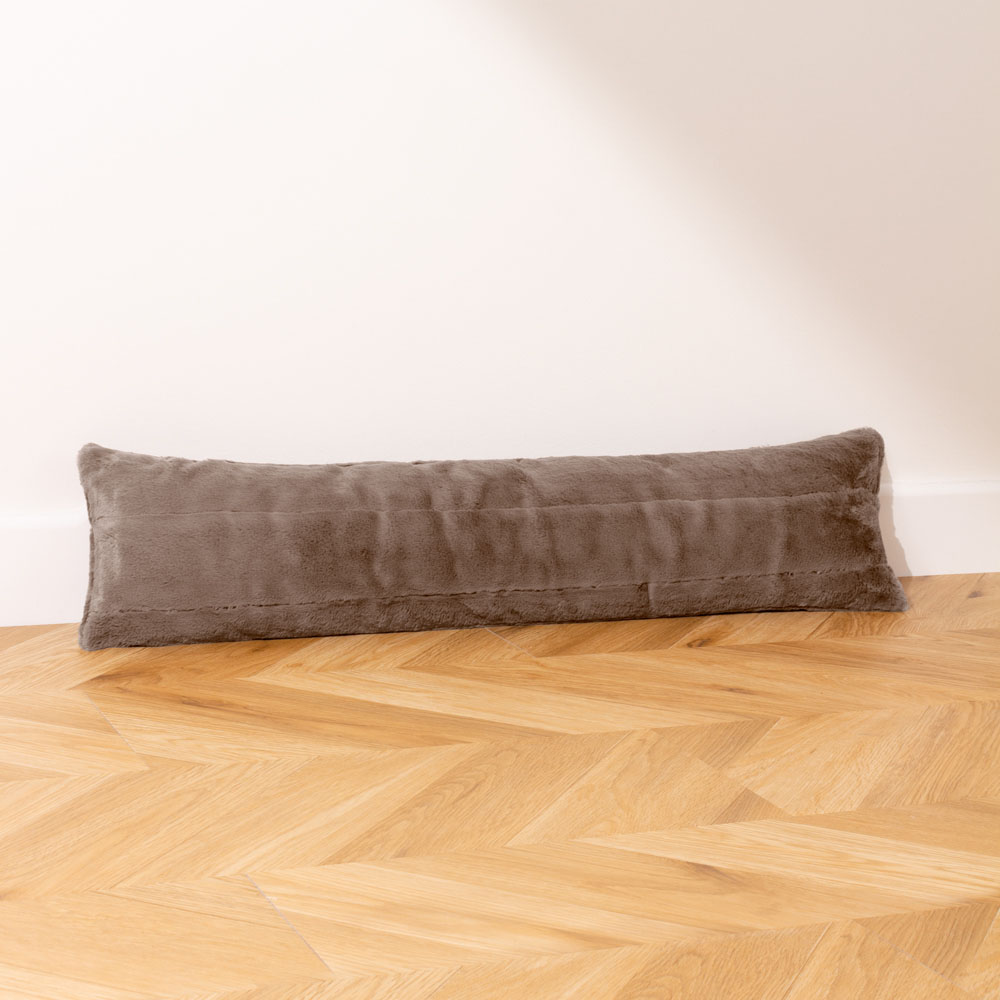 Paoletti Empress Taupe Faux Fur Draught Excluder Image 2
