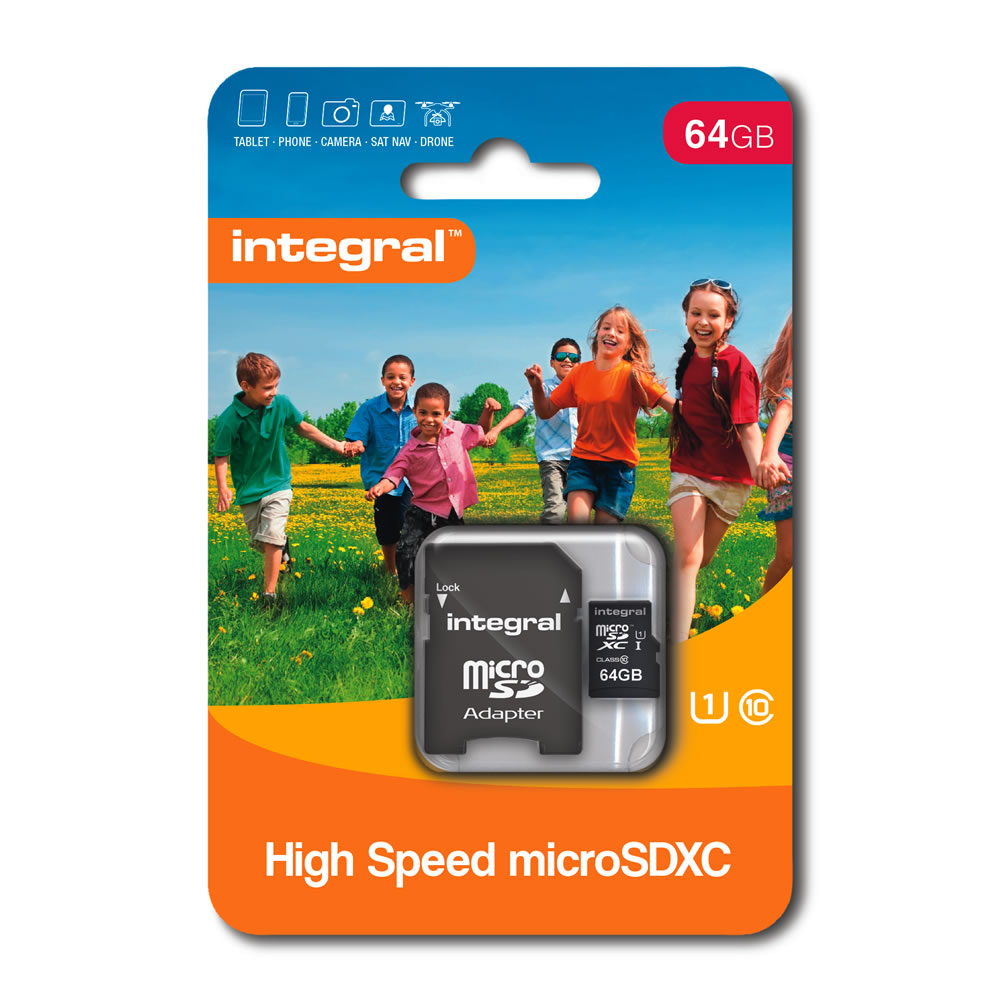 Integral 64GB High Speed microSDXC Memory Card 90MB Image 1