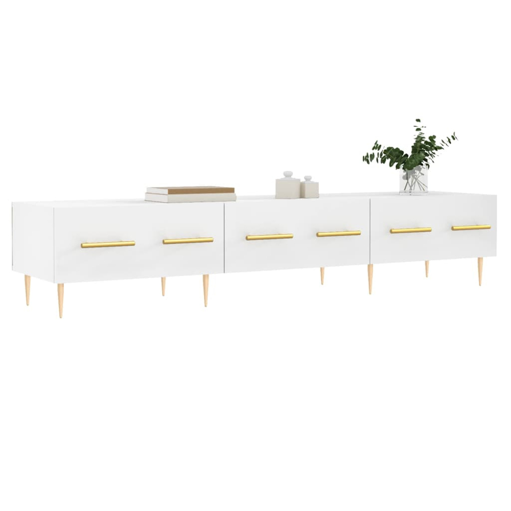 vidaXL 3 Drawer White TV Cabinet Image 3