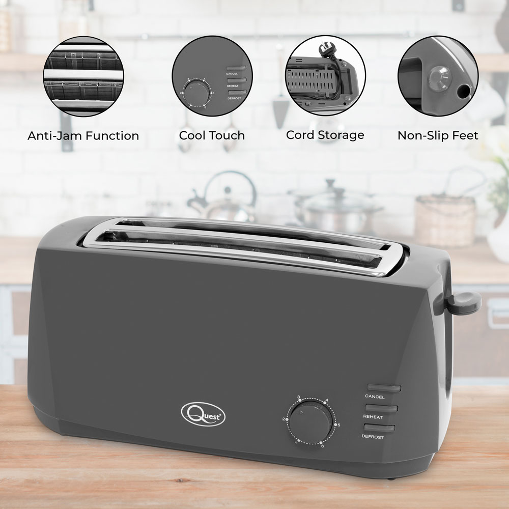 Benross Grey 4 Slice Cool Touch Toaster 1400W Image 7