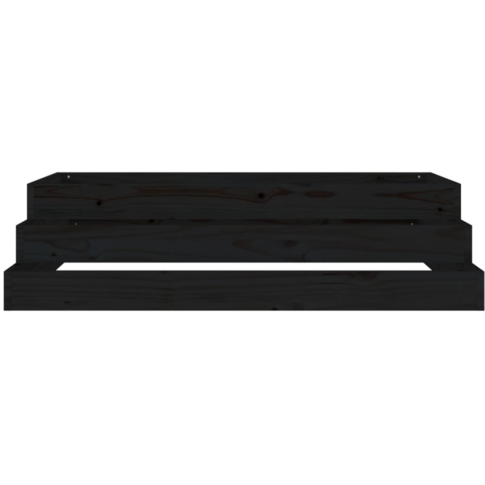 vidaXL 3-Tier Black Solid Pine Wood Garden Planter 110 x 110 x 27cm Image 4
