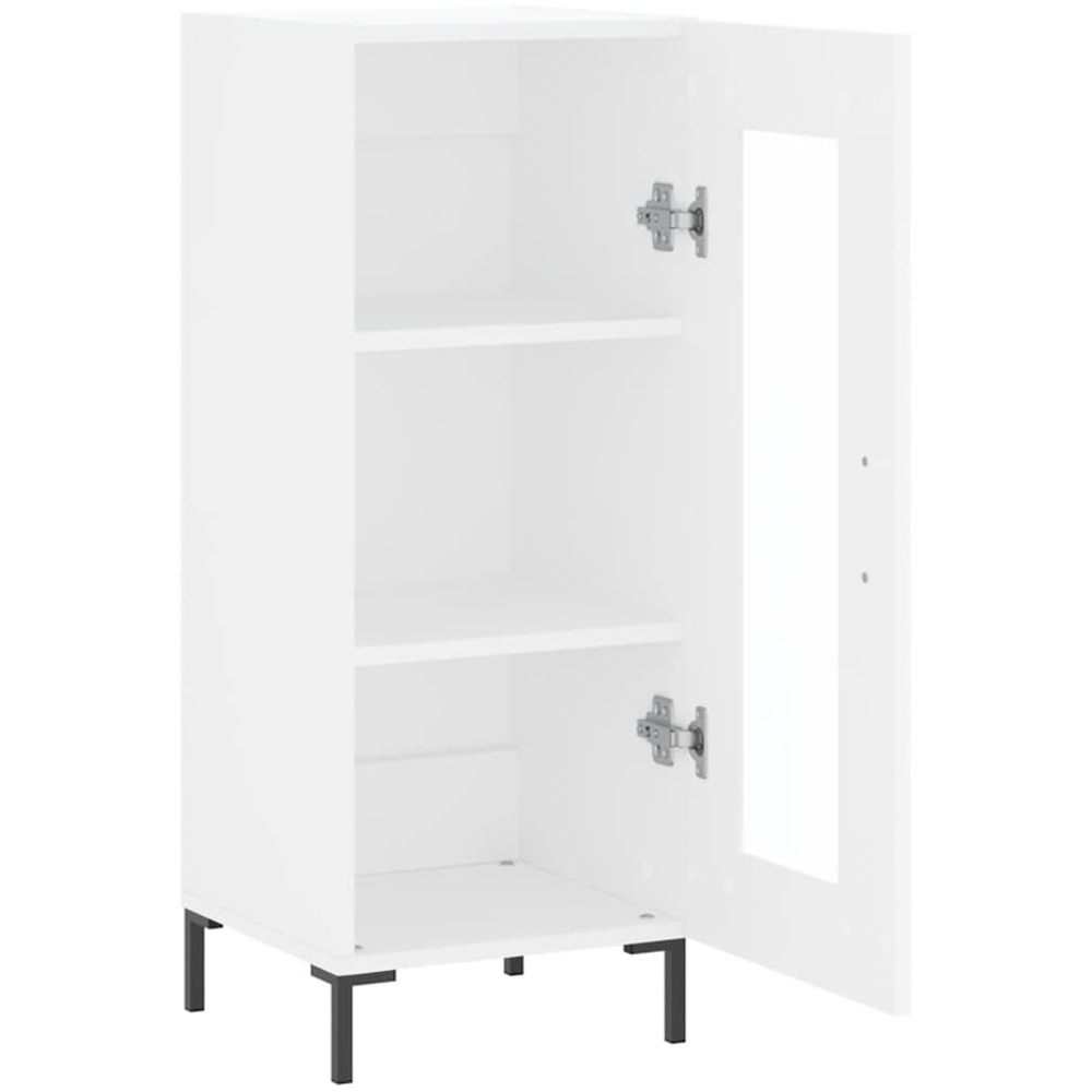 vidaXL Single Glass Door White Sideboard Image 6