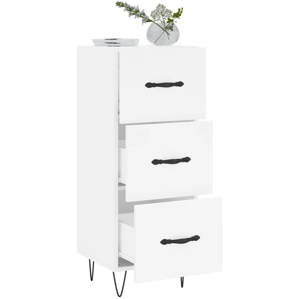 vidaXL 3 Drawer White Slim Sideboard Image 4