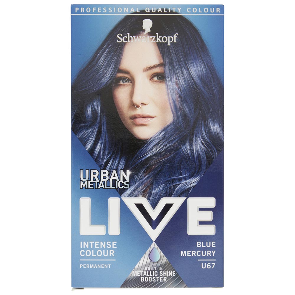 Schwarzkopf LIVE Urban Metallics Blue Mercury U67 Permanent Hair Dye Image 1