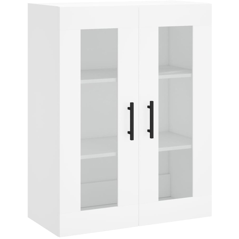 vidaXL 4 Glass and Wood Door 6 Shelf White Highboard Image 5