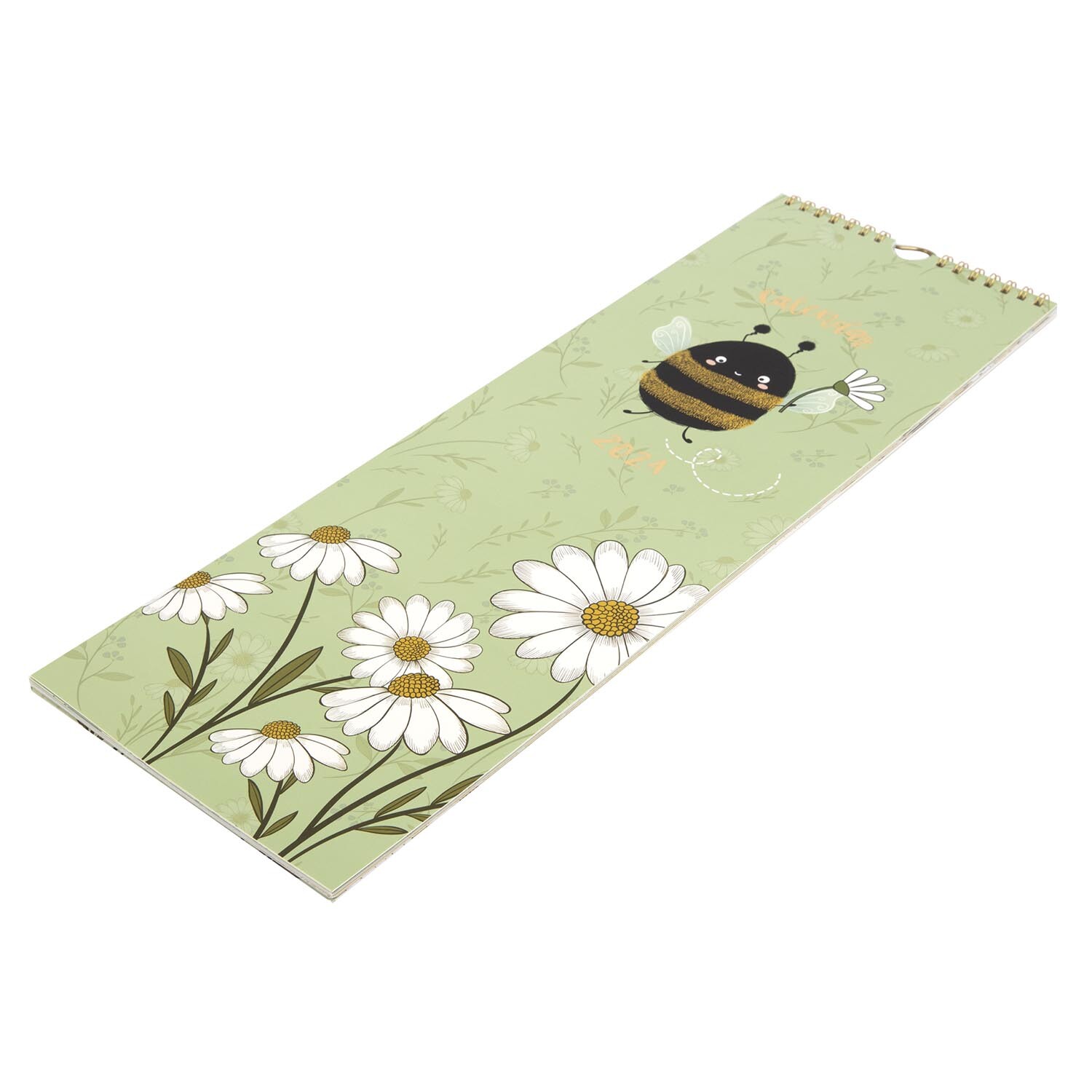 Long Busy Bee Spiral Calendar 2024 - Green Image 3