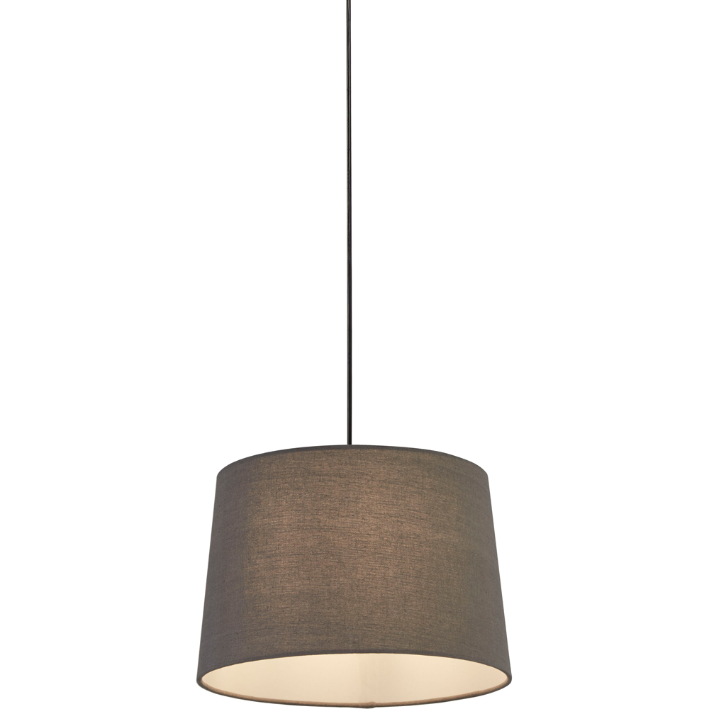 Lighting Collection Underwood Grey Linen Tapered Drum Ceiling Lamp Shade 30cm Image 3
