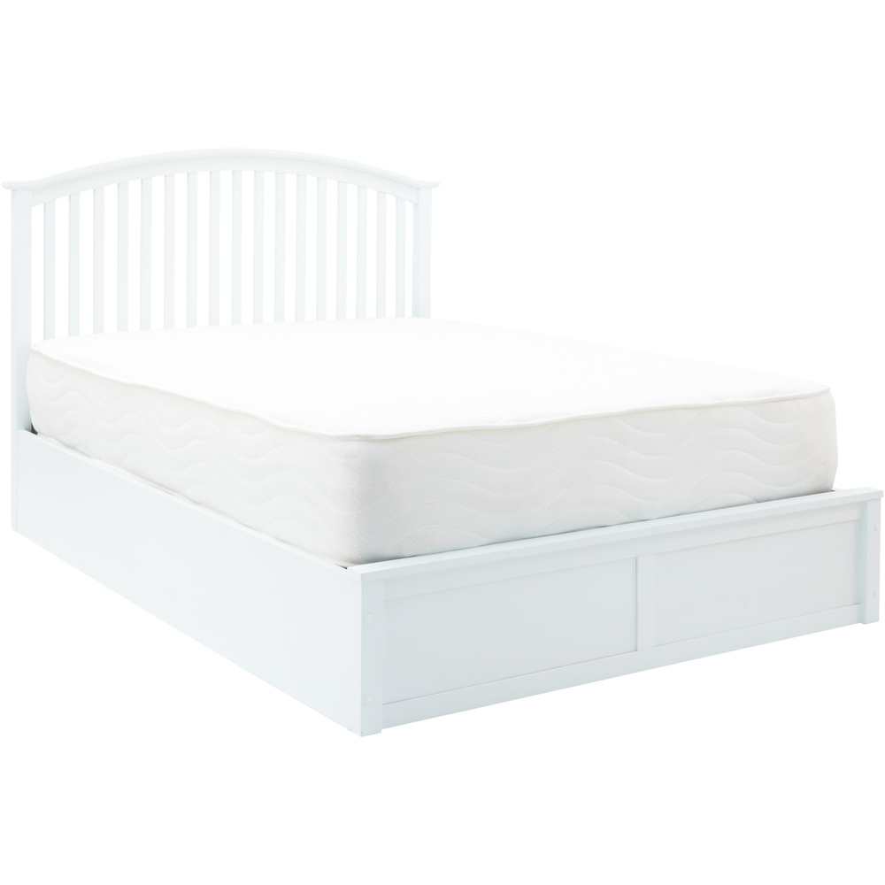 GFW Madrid King Size White Wooden Ottoman Bed Image 2