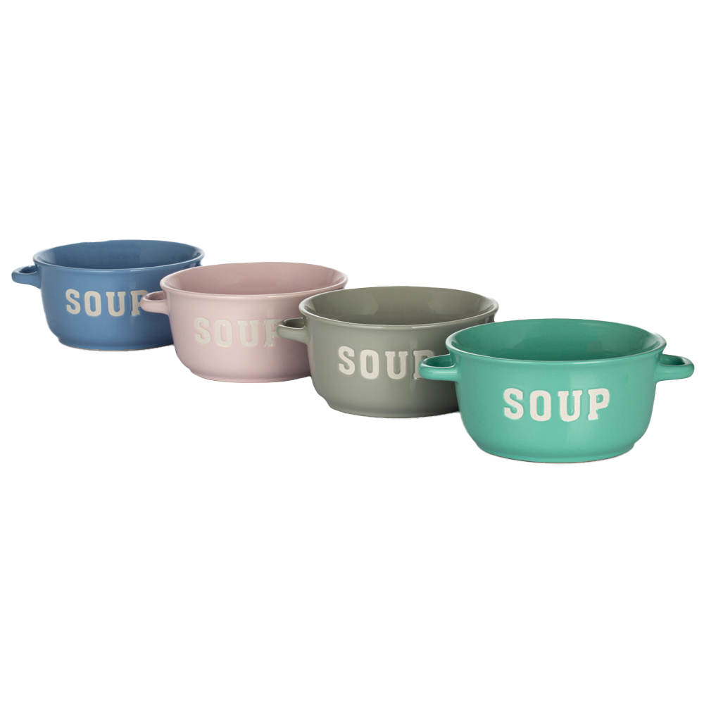 Waterside Soup Bowls Pastel 4 Pack Wilko