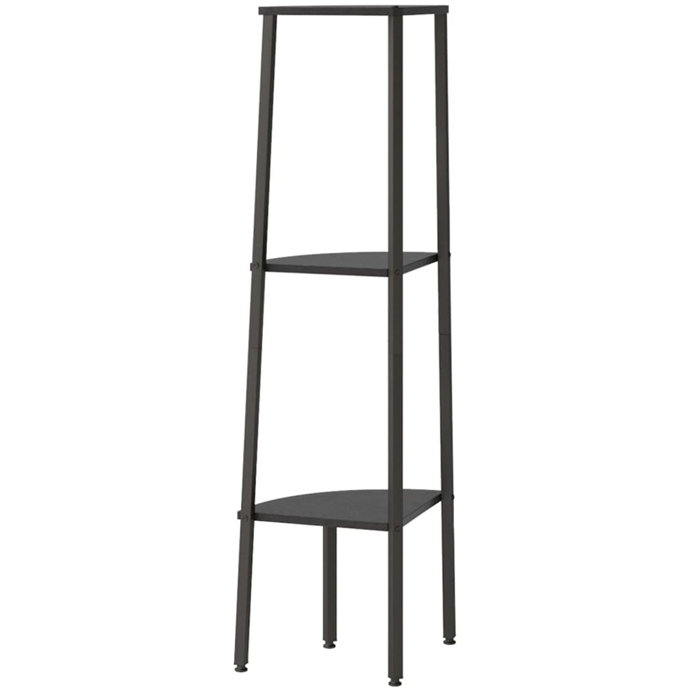 vidaXL 3-Tier Black Corner Shelf Image 3
