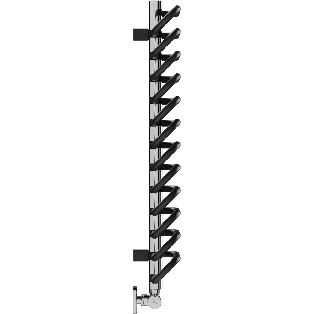 Terma Michelle 1245BTU Metallic Black and Chrome Heated Towel Rail 780 x 400mm Image 5