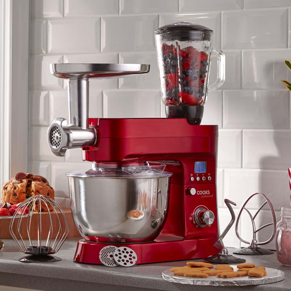 Cooks Professional G1185 Red Multi Functional 1200W Stand Mixer Image 2