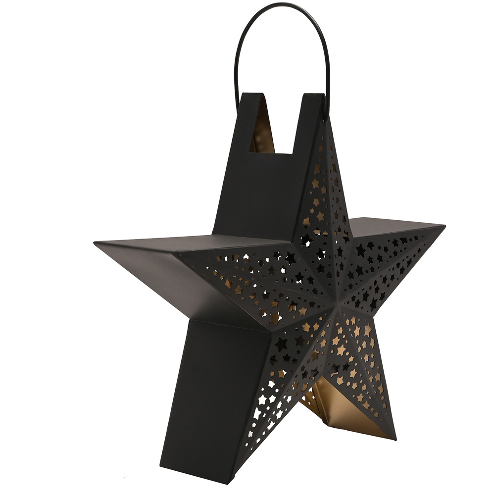 The Christmas Gift Co Black Medium Star Lantern Image 3