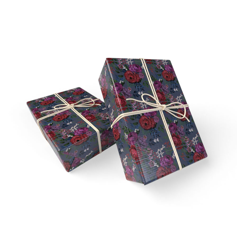 Wilko 4m Majestic Bloom Floral Wrapping Paper Image 2