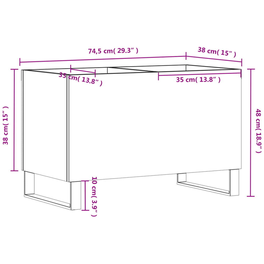 vidaXL Black Record Cabinet Image 9