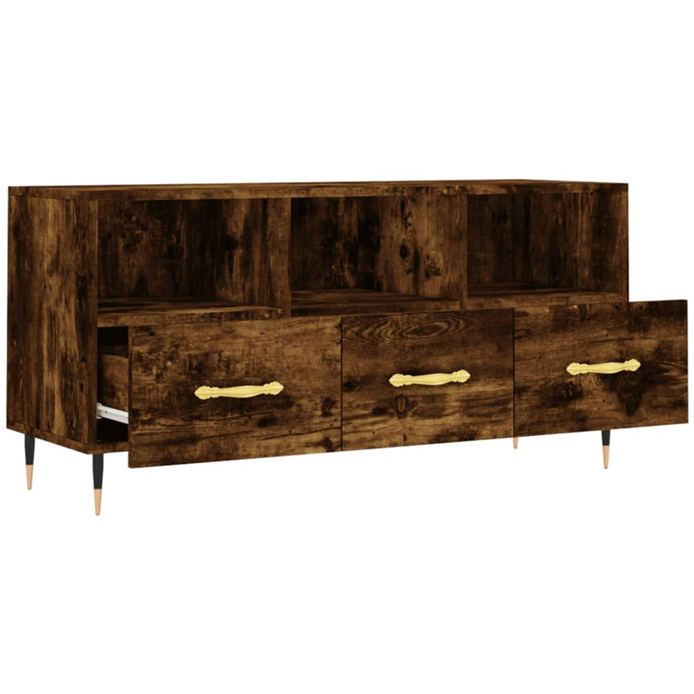 vidaXL 4 Open Shelf Sonoma Oak Reception Desk Image 6