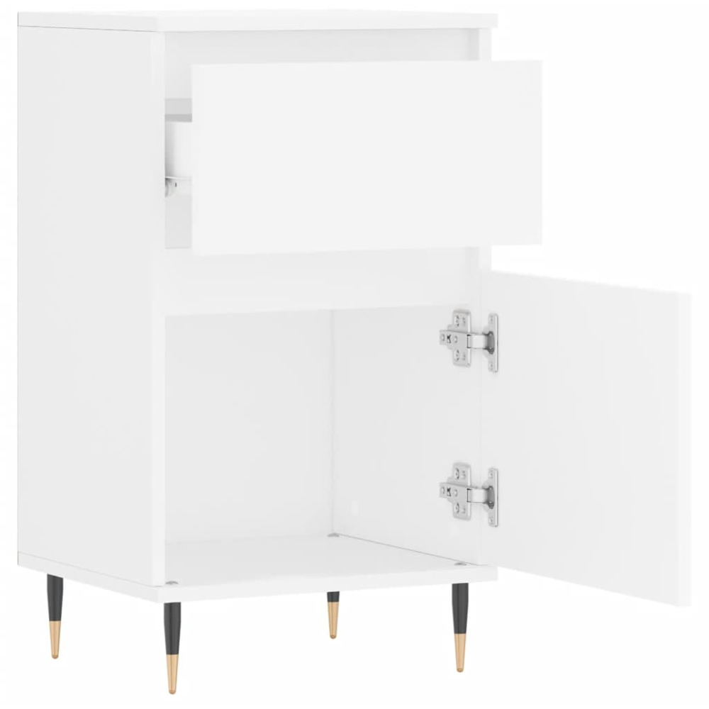 vidaXL Single Door Single Drawer White Sideboard Image 6