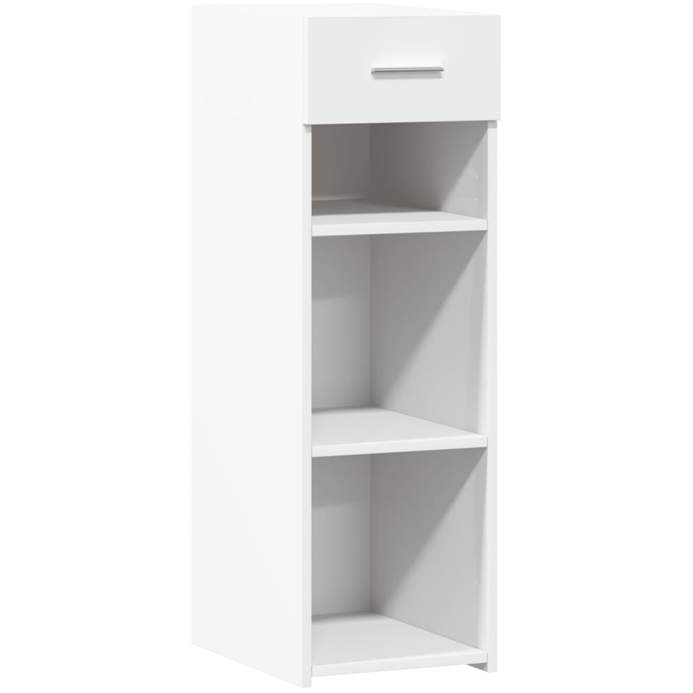 vidaXL Single Drawer 3 Shelf White Slim Sideboard Image 2