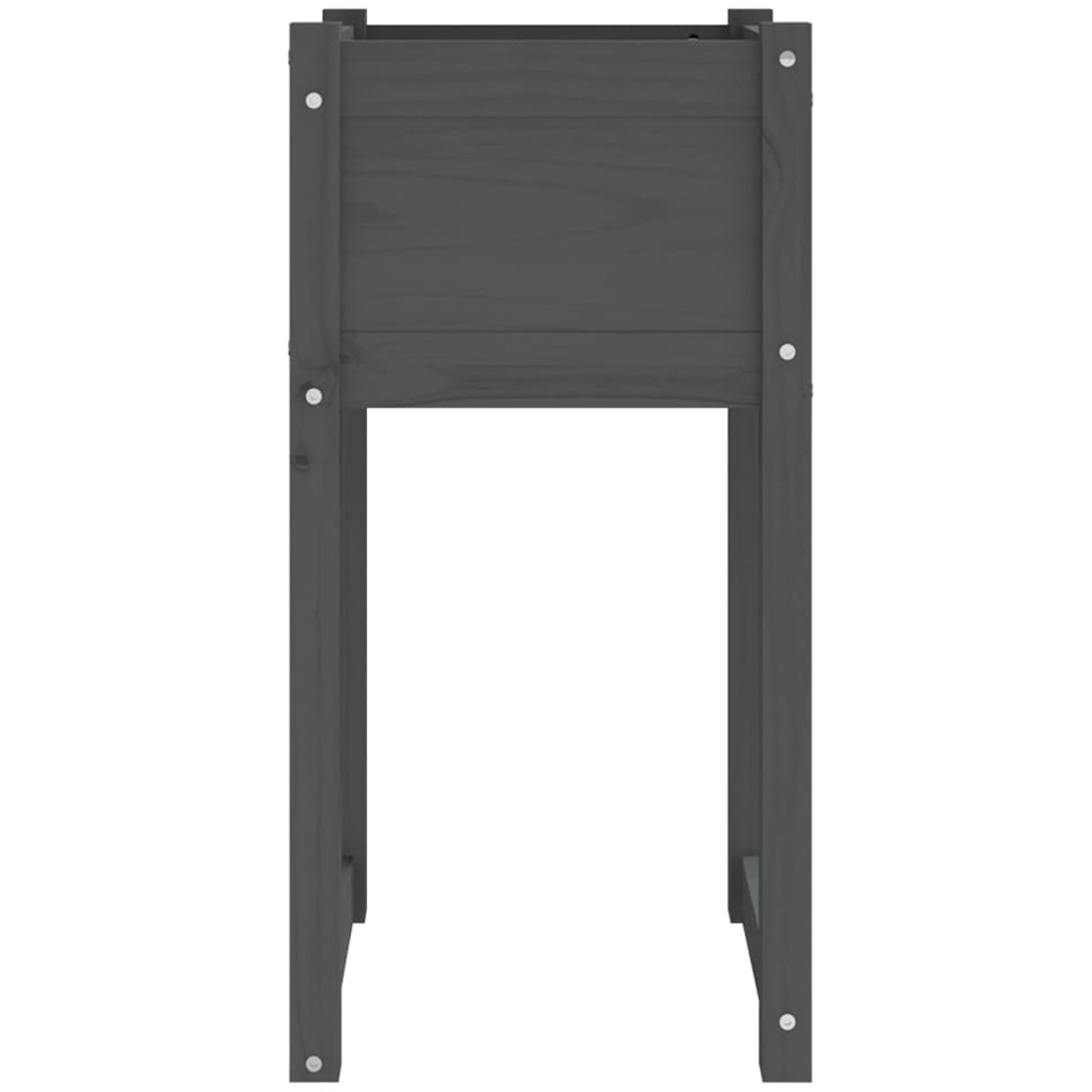 vidaXL Grey Solid Pine Wood Garden Planter 40 x 40 x 81cm 2 Pack Image 5