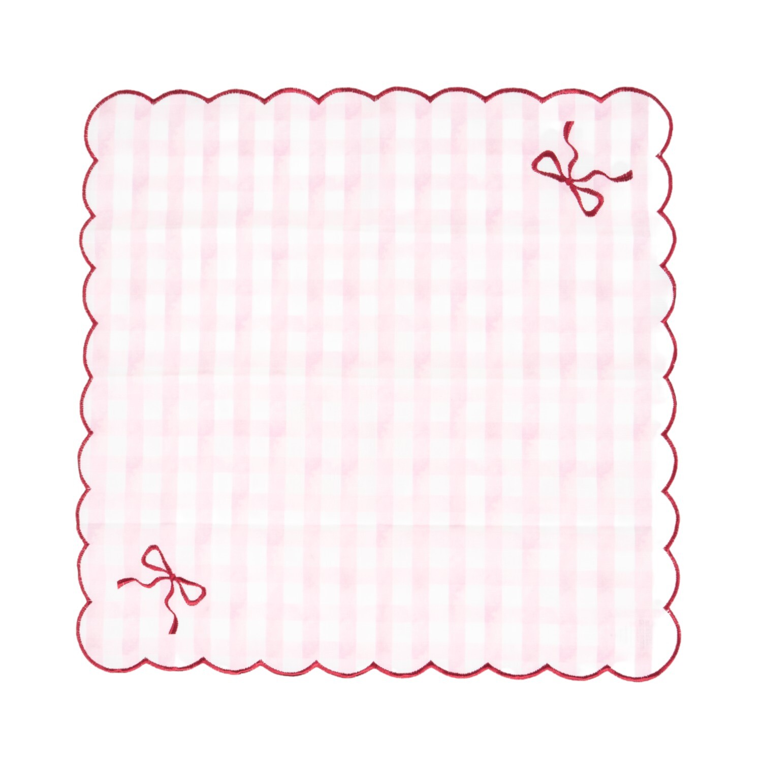 Pack of 4 Embroidered Bow Napkins Pink Image 3