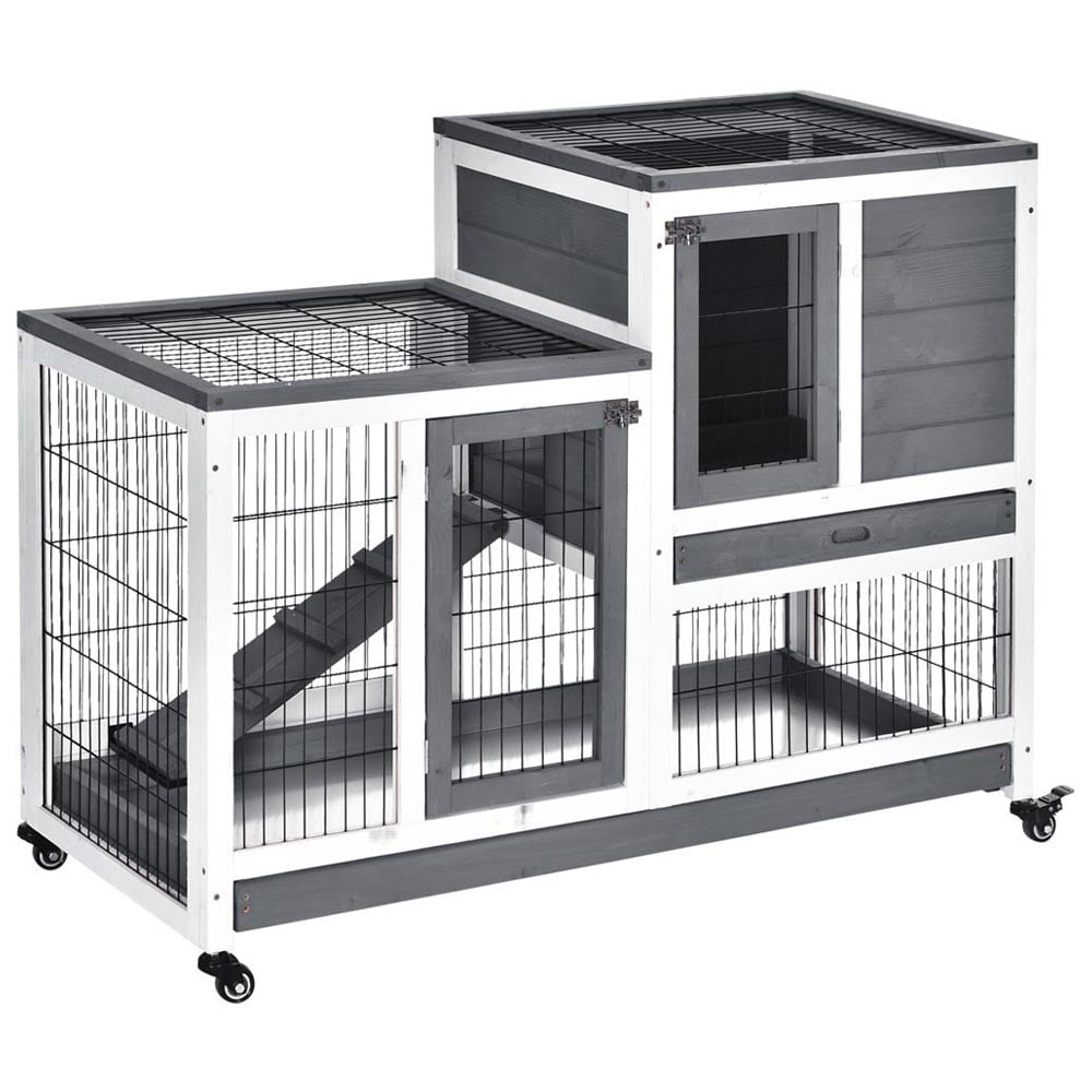 PawHut Indoor Wooden Pet Hutch Image 1