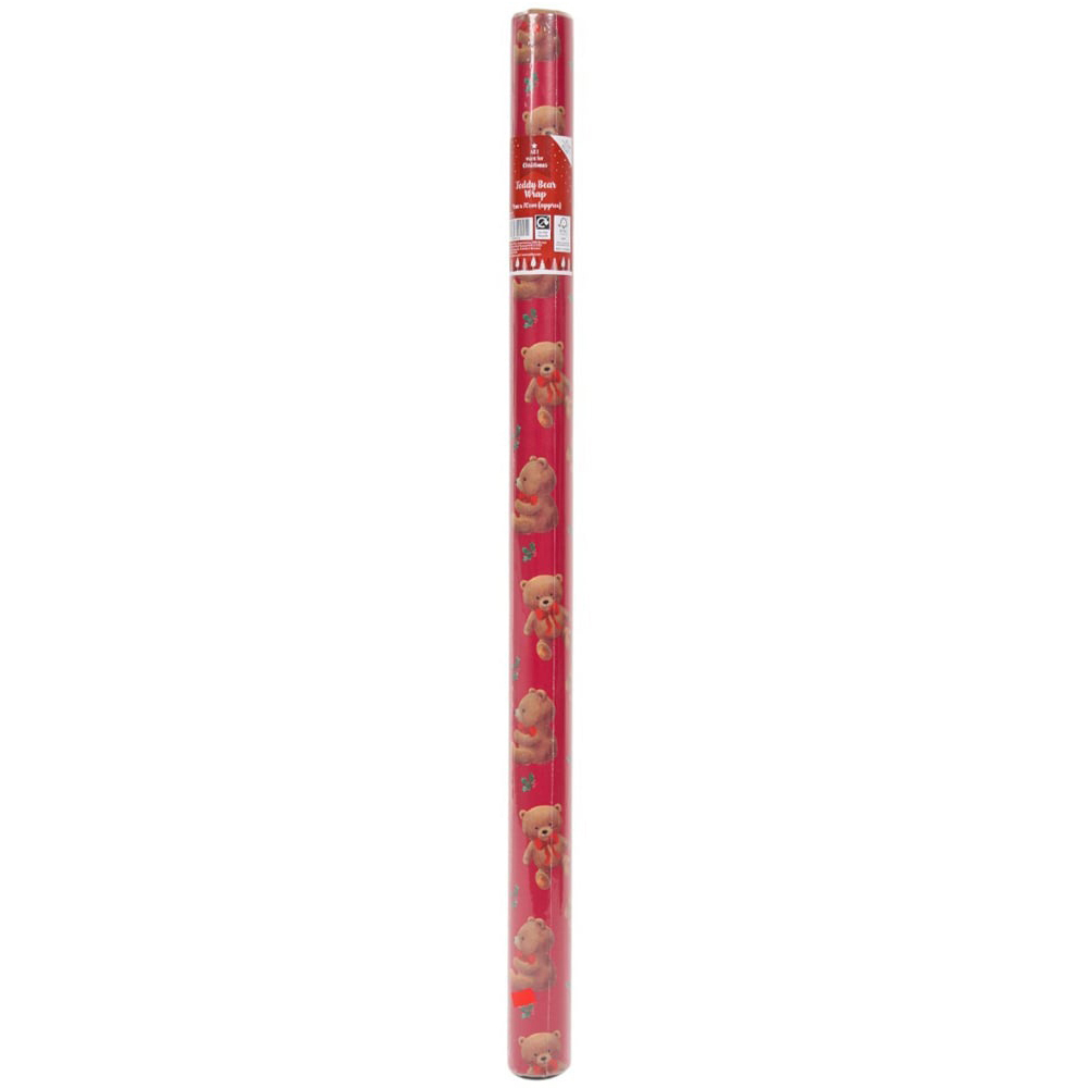Teddy Bear Wrapping Paper Red Image 2