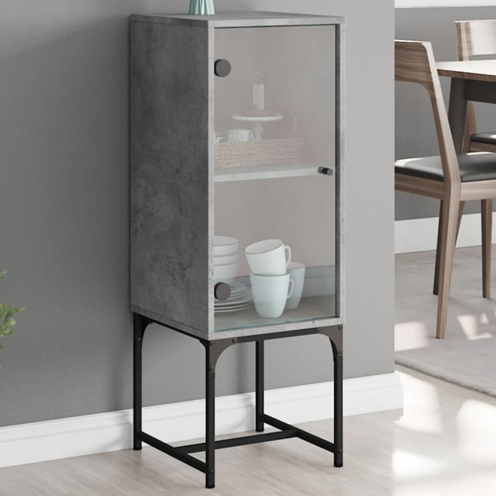 vidaXL Single Door Concrete Grey Side Cabinet Image 1