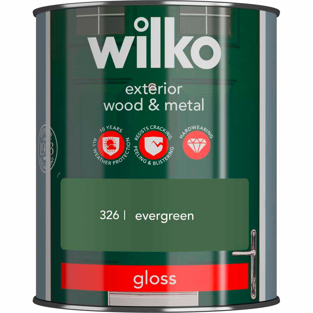 Wilko Evergreen Gloss Exterior Paint 750ml Image 2