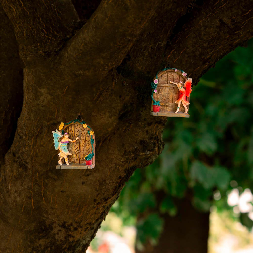 Marco Paul Wall Mounted Fairy Doors Garden Ornament 2 Pack Image 5
