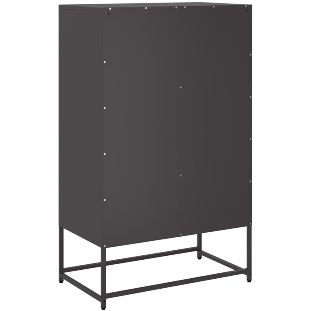 vidaXL 2 Door 2 Drawer Black Steel Highboard Image 7
