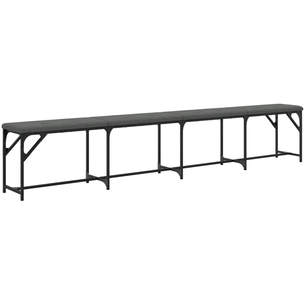vidaXL 4 Seater Dark Grey Steel and Fabric Dining Bench Image 4