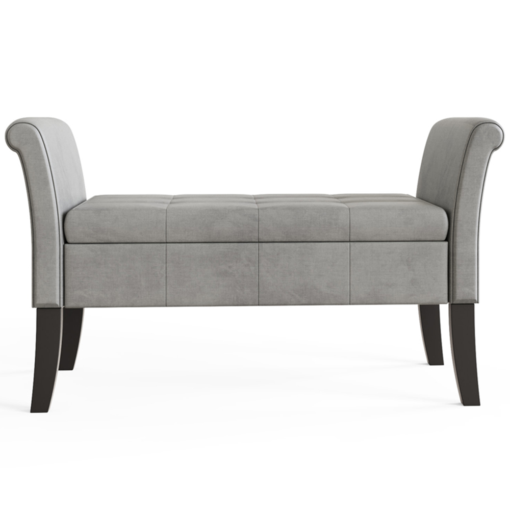 GFW Balmoral Grey Upholstered Window Seat Image 3