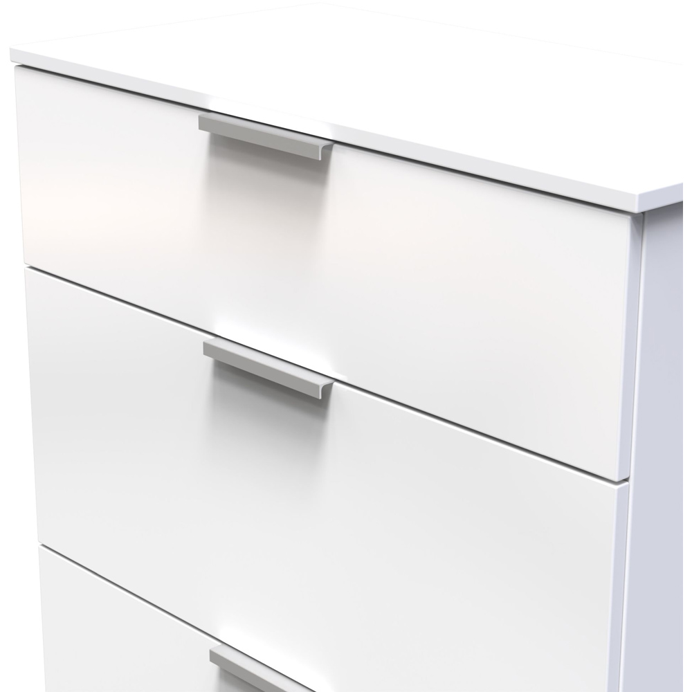 Crowndale Plymouth 3 Drawer White Gloss Deep Chest of Drawers Image 5