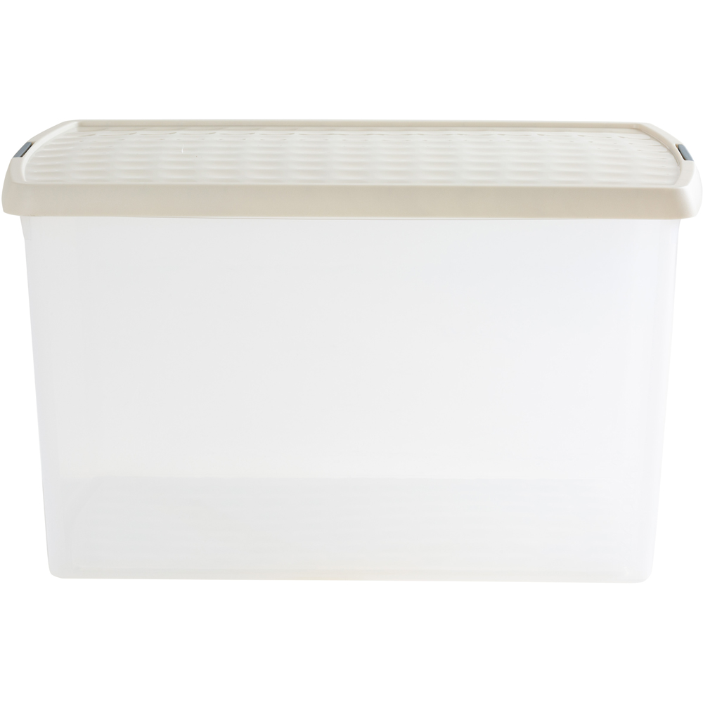 Wham Clip 62L Clear Stone and Slate Grey Rectangular Storage Box with Lid 4 Pack Image 3