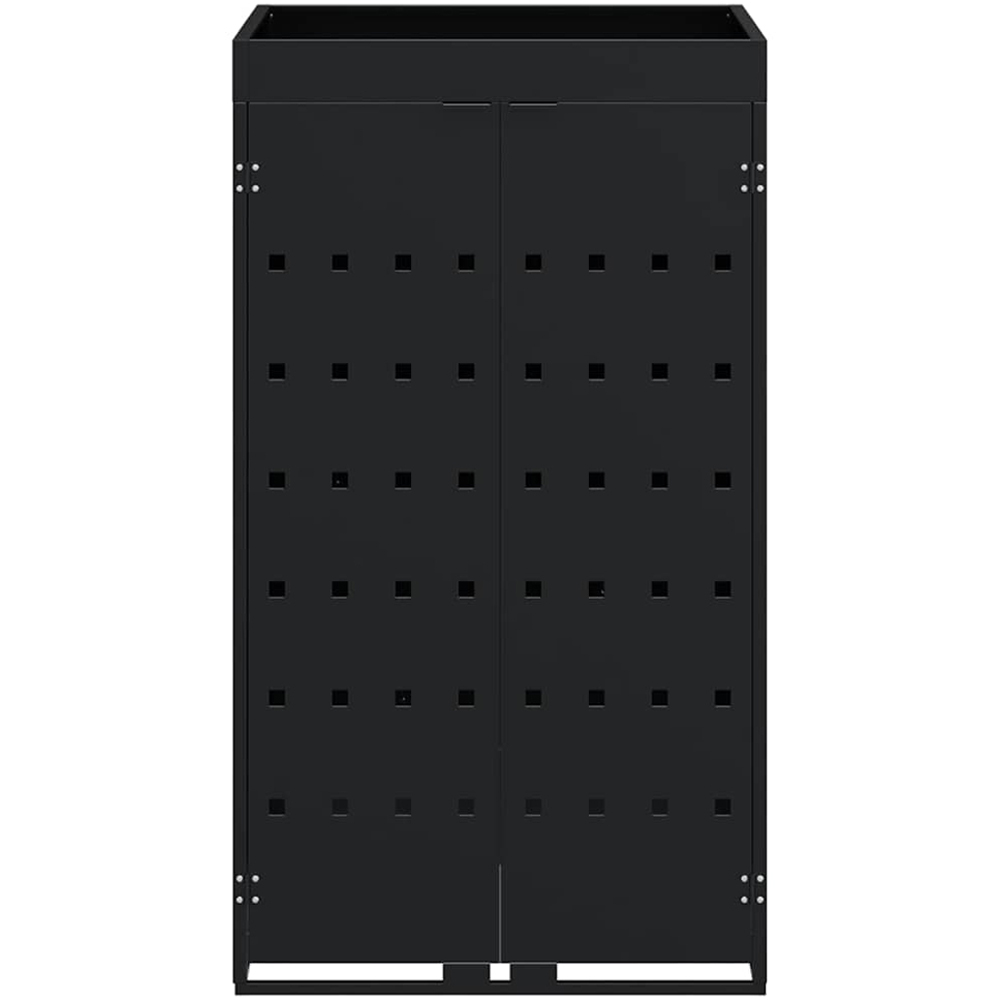 vidaXL Black Wheelie Bin Storage Shed with Planter Roof Image 6