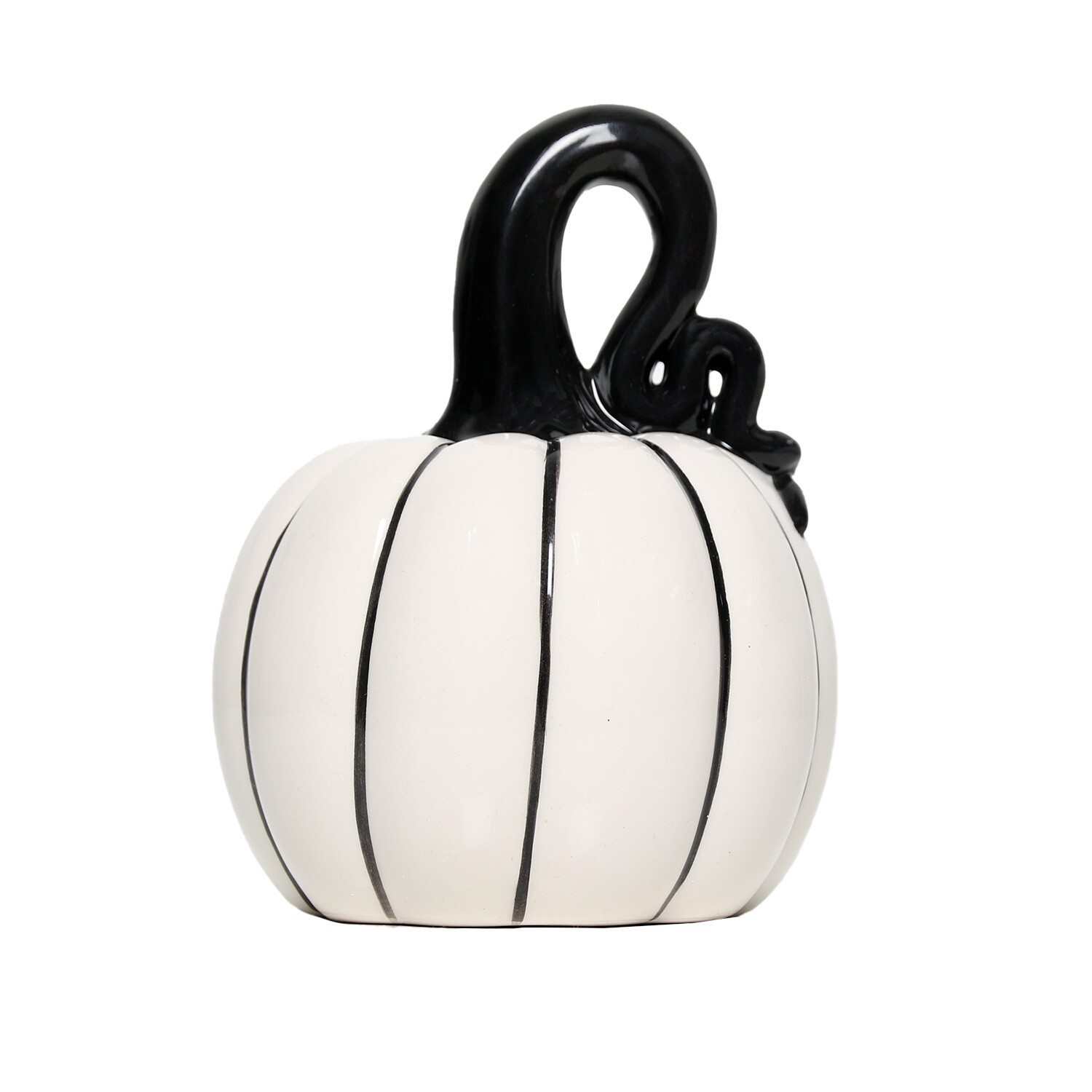 Monochrome Striped Pumpkin - White Image